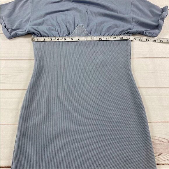 Topshop Womens Blue Short Sleeve Crewneck T-Shirt Mini Dress Size 8 - Picture 9 of 9